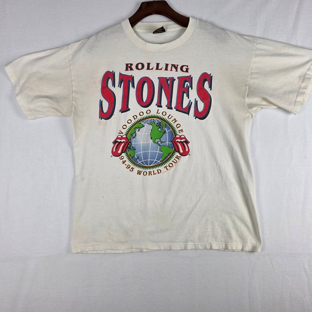 Vintage 1994-1995 Rolling Stones Voodoo Lounge World Tour T-Shirt Size XL
